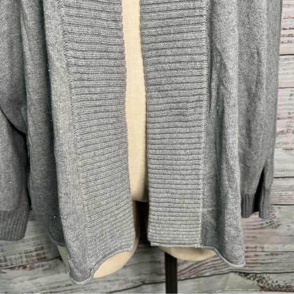 Chicos 3 XL Open Cardigan Dolman Sleeves Metallic Knit Rabbit Hair - Picture 4 of 10